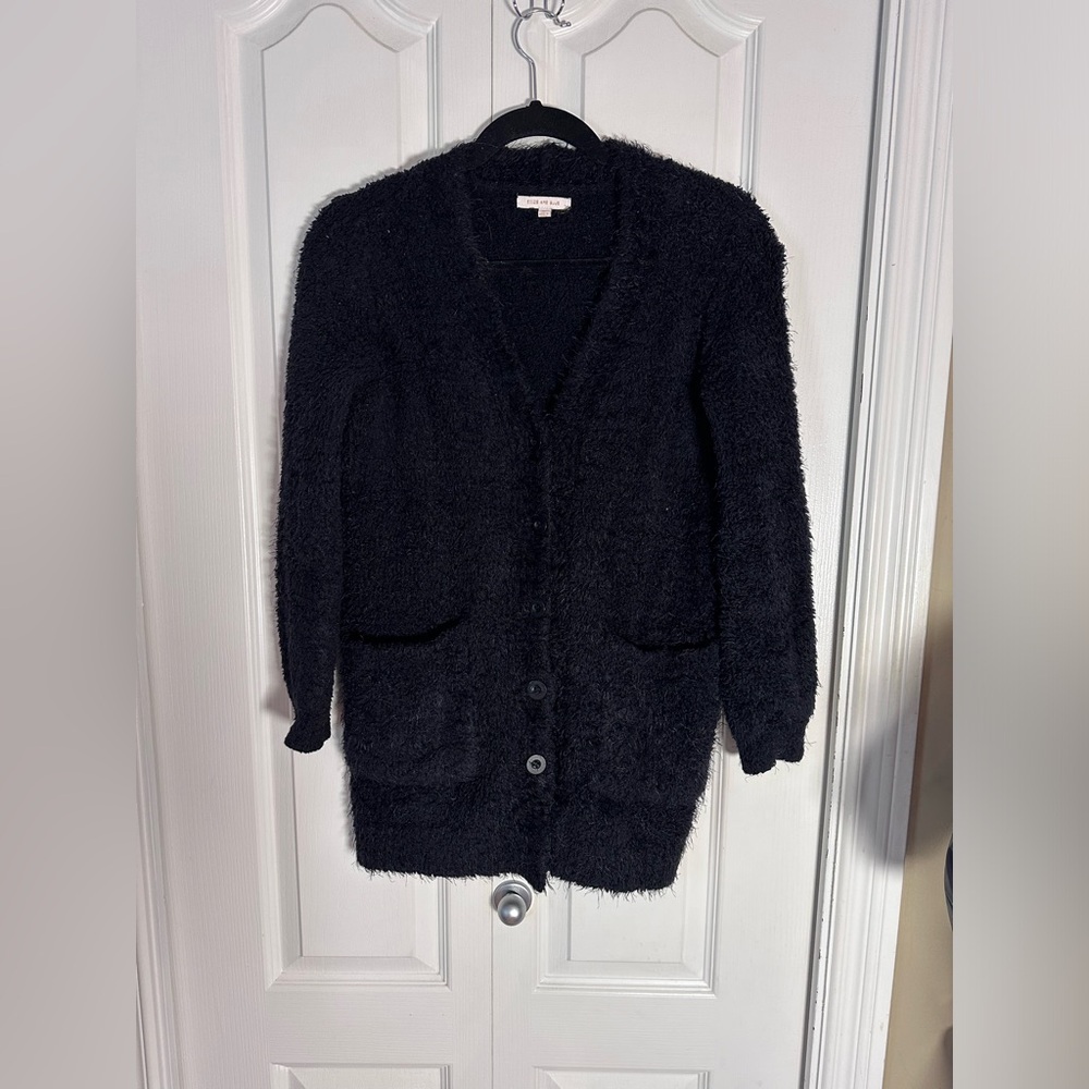 EUC skies are blue Anthropologie fuzzy cardigan